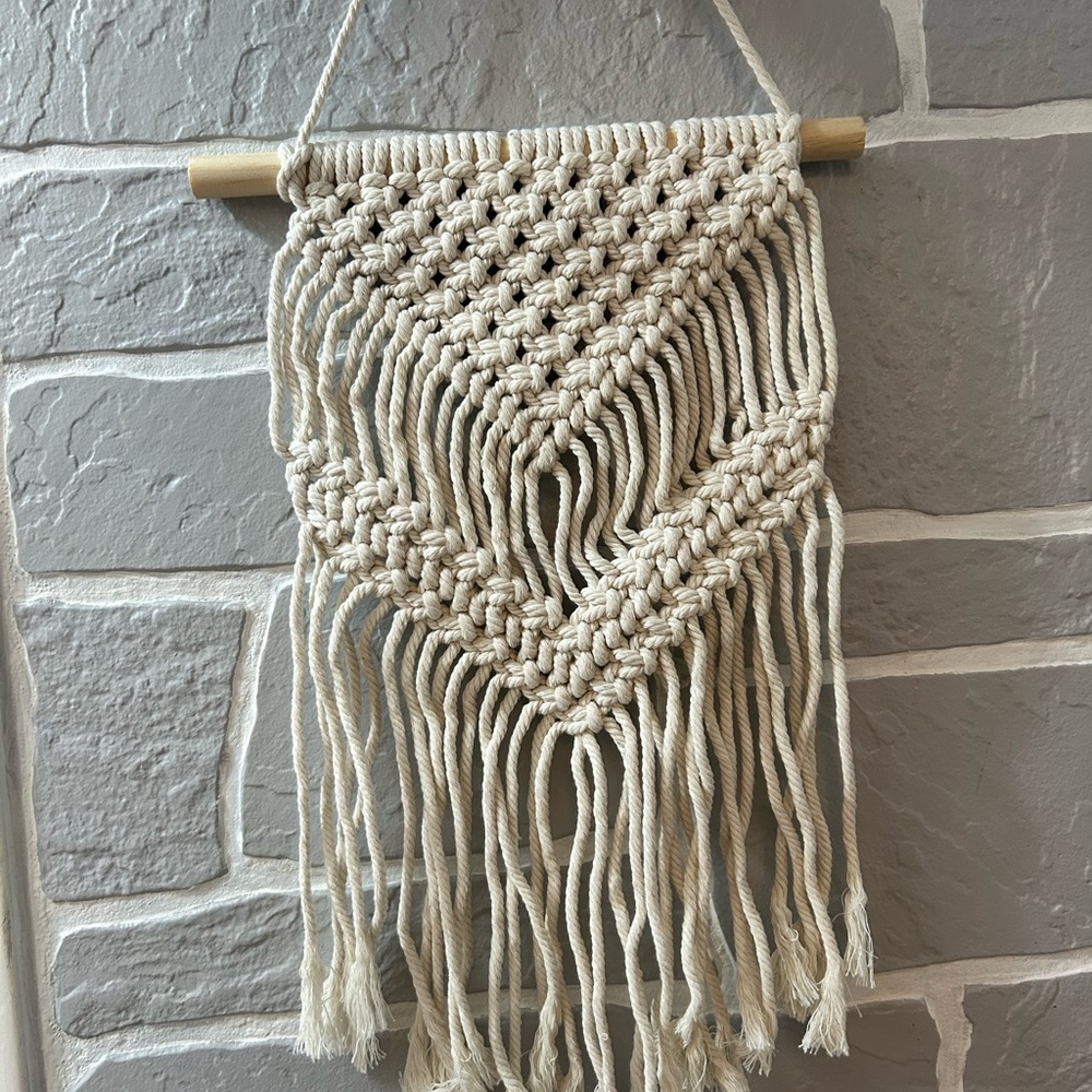 Handcrafted Cream Macrame Wall Hanging